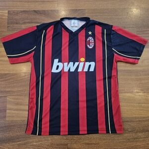 AC Milan 2007 08 Ronaldo 99 Jersey bwin Fan Shirt Red Black Mens Med Soccer 3R